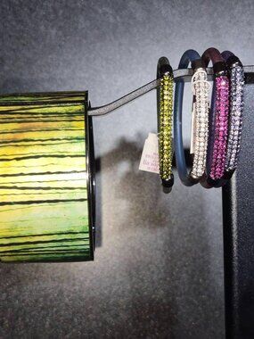Lia Sophia Vintage Jewelry Lot (5 Pcs): Birthday Party Set & Enamel Bangle